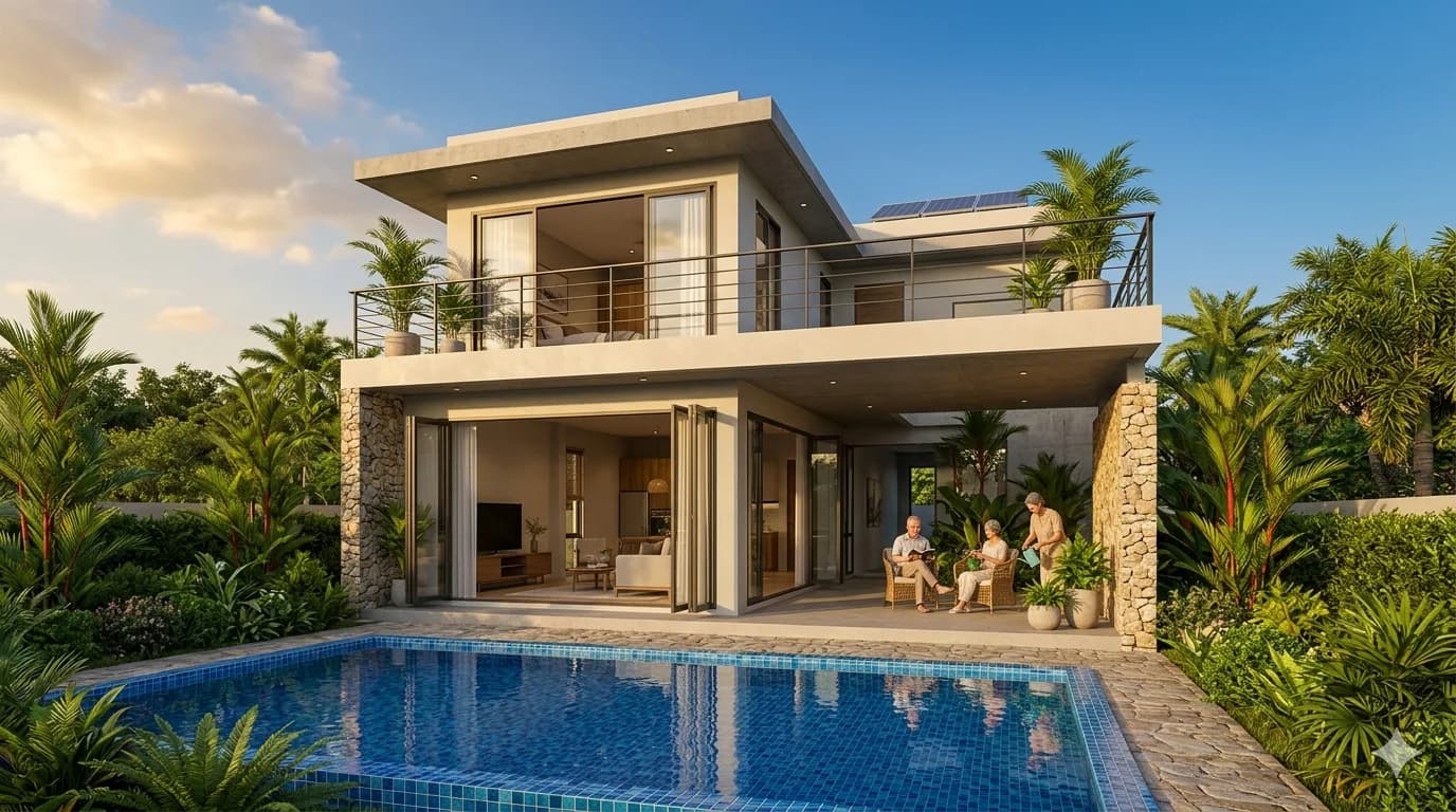 Konzeptvisualisierung Tropical Modern House